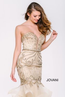 Style 36984 Jovani Gold Size 4 50 Off Floor Length Mermaid Dress on Queenly