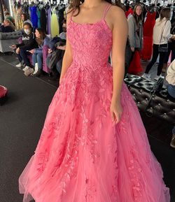 Style 20102 Amarra Pink Size 00 Quinceanera Floor Length Prom Square Ball gown on Queenly