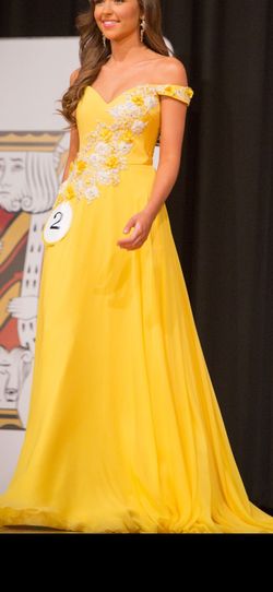Gregory Ellenburg Yellow Size 00 Floor Length Medium Height Straight Dress on Queenly