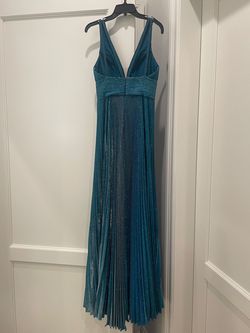 Jovani Blue Size 2 Black Tie Prom Straight Dress on Queenly