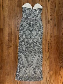 Scala Silver Size 4 Military Floor Length Straight Dress on Queenly