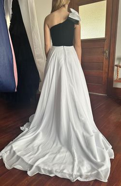 Custom Black Size 2 Short Height Jersey Floor Length Ball gown on Queenly