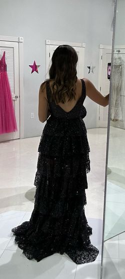 Jovani Black Size 2 Prom Floor Length A-line Dress on Queenly