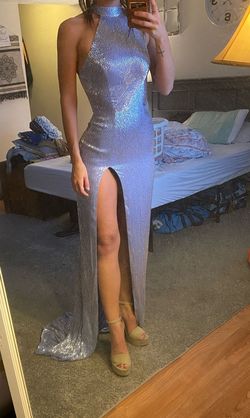 Style Custom Sherri Hill Purple Size 2 Prom Side slit Dress on Queenly