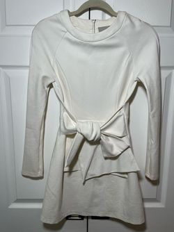 Lavish Alice White Size 4 Appearance Long Sleeve Sorority Rush High Neck Bachelorette Cocktail Dress on Queenly