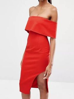 Lavish Alice Red Size 4 Midi Cocktail Dress on Queenly