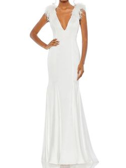 Style 68137 Mac Duggal White Size 8 Wedding 68137 Floor Length Mermaid Dress on Queenly