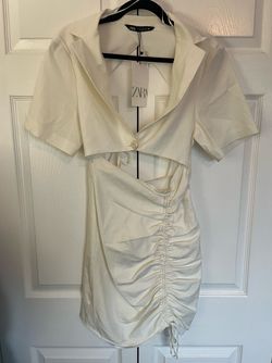 Zara White Size 8 Appearance Cut Out Sorority Summer Cocktail Dress on Queenly