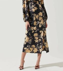 Style 1-1031036960-2696 ASTR Black Size 12 Floral Side Slit Polyester Cocktail Dress on Queenly