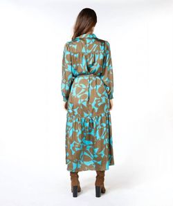 Style 1-1301837364-1901 ESQUALO Brown Size 6 Military Long Sleeve Print Straight Dress on Queenly