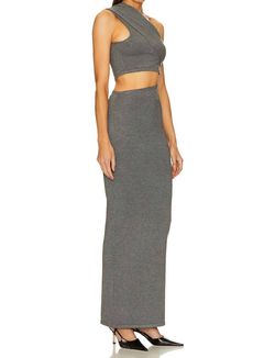 Style 1-1346792127-2901 RONNY KOBO Gray Size 8 Polyester Military Cut Out Straight Dress on Queenly