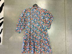 Style 1-1442100301-2696 EMILY LOVELOCK Blue Size 12 Floral Summer Long Sleeve Tall Height Cocktail Dress on Queenly