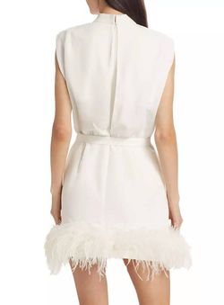 Style 1-1524656548-3855 Amanda Uprichard White Size 0 Mini Feather Cocktail Dress on Queenly