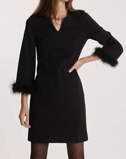 Style 1-1550772879-238 Tyler Boe Black Tie Size 12 Sleeves Tall Height Feather Plus Size Cocktail Dress on Queenly
