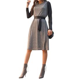 Style 1-1709915824-3775 Daniella Faye Gray Size 16 Long Sleeve Grey Cocktail Dress on Queenly