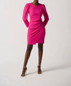 Style 1-1885520907-238 Joseph Ribkoff Pink Size 12 Plus Size Free Shipping Sleeves Straight Cocktail Dress on Queenly