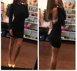 Style 1-1925332760-2901 ASILIO Black Size 8 Free Shipping Silk Cocktail Dress on Queenly