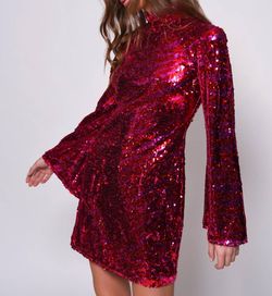 Style 1-1980256452-3236 hutch Pink Size 4 Sequined Free Shipping Sorority Rush Cocktail Dress on Queenly