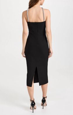 Style 1-2138229419-3236 Amanda Uprichard Black Size 4 Tall Height Free Shipping Side Slit Cocktail Dress on Queenly