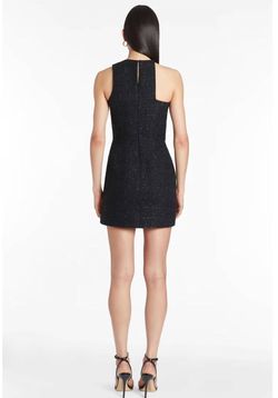 Style 1-2139332344-3236 Amanda Uprichard Black Size 4 Free Shipping Polyester Tweed Cocktail Dress on Queenly