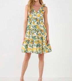 Style 1-2869553928-3471 2.7 AUGUST APPAREL Yellow Size 4 Tall Height Polyester Cocktail Dress on Queenly