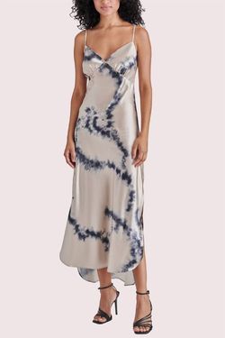 Style 1-2978894596-2791 STEVE MADDEN Blue Size 12 Floor Length Print V Neck Tall Height Side slit Dress on Queenly