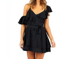 Style 1-2987370546-3855 Cleobella Black Size 0 Summer Sorority Rush Belt Cocktail Dress on Queenly