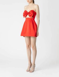 Style 1-3120861037-1498 SAU LEE Red Size 4 Tall Height Mini Sorority Rush Cocktail Dress on Queenly