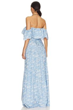 Style 1-3742347306-3855 Amanda Uprichard Light Blue Size 0 Floor Length Side slit Dress on Queenly