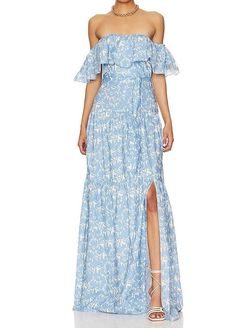 Style 1-3742347306-3855 Amanda Uprichard Light Blue Size 0 Side slit Dress on Queenly