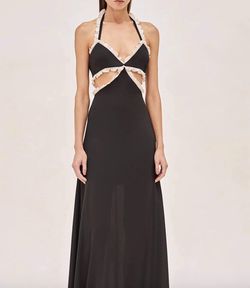 Style 1-3925903284-2901 ALEXIS Black Tie Size 8 Free Shipping Floor Length Straight Dress on Queenly