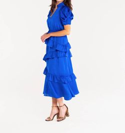 Style 1-401401948-2588 Alden Adair Blue Size 0 Ruffles Tall Height V Neck Cocktail Dress on Queenly