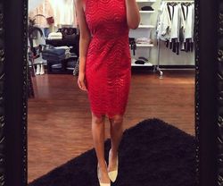 Style 1-4265758475-2696 SAYLOR Red Size 12 Polyester Plus Size Cocktail Dress on Queenly