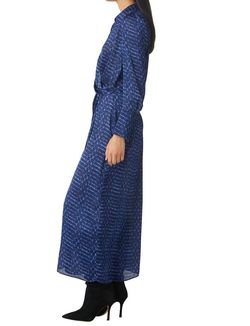 Style 1-618790659-3236 Misa Los Angeles Blue Size 4 High Neck Straight Dress on Queenly
