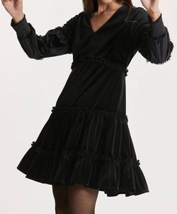 Style 1-797201448-1901 Tyler Boe Black Size 6 Summer Velvet Long Sleeve Tall Height Cocktail Dress on Queenly