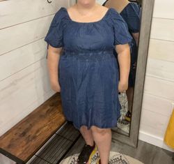 Style 1-930953-1474 Hayden LA Blue Size 28 Sleeves Sorority Plus Size Cocktail Dress on Queenly