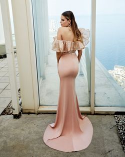 Style M20335 Modessa Couture Pink Size 18 Tall Height Pageant Floor Length Side slit Dress on Queenly