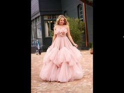 Style 98031 Tarik Ediz Pink Size 2 98031 Floor Length Ball gown on Queenly
