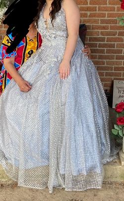 Silver Size 16 Ball gown on Queenly