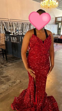 Style PS23521 Portia and Scarlett Red Size 12 Prom Floor Length Plus Size Side slit Dress on Queenly