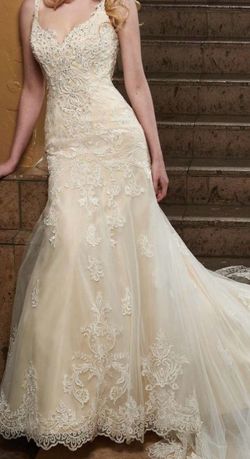 Style MB3030 marys bridal Nude Size 14 Sweetheart Mb3030 Plus Size Lace Floor Length Mermaid Dress on Queenly