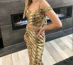 Sherri Hill Gold Size 6 Sweetheart Floor Length Mermaid Dress on Queenly