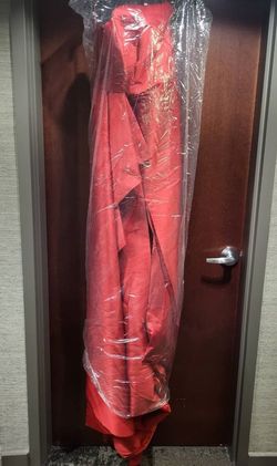 Style 3806 John Paul Ataker  Red Size 8 Floor Length Mermaid Dress on Queenly