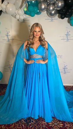 Style 50043 Rachel Allan Blue Size 0 Pageant Free Shipping Prom Ball gown on Queenly