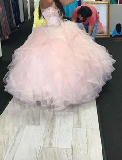 Sequin Hearts Pink Size 8 50 Off Quinceañera Strapless Ball gown on Queenly