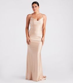 Style 05002-7638 Windsor Black Size 0 Floor Length Bridesmaid Mermaid Dress on Queenly