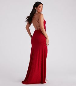 Style 05002-2461 Windsor Red Size 12 Prom Floor Length 05002-2461 Side slit Dress on Queenly