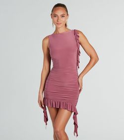 Style 05101-2896 Windsor Pink Size 8 Backless 05101-2896 Mini Boat Neck Cocktail Dress on Queenly