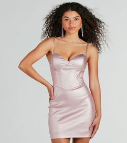 Style 05103-5400 Windsor Pink Size 12 Custom Party Corset Jersey Cocktail Dress on Queenly
