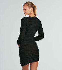 Style 06005-1837 Windsor Black Size 4 Fitted Sleeves Cocktail Dress on Queenly